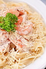 Image showing Pasta with shrimp