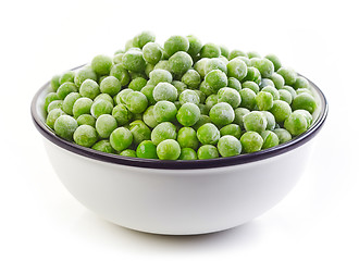Image showing bowl of frozen green peas