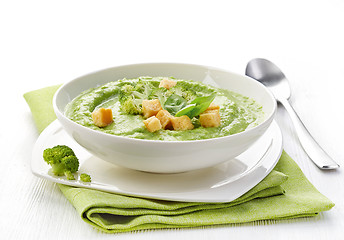 Image showing broccoli and green peas soup