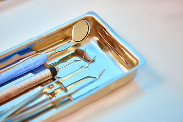 Image showing Closeup of a modern dentist tools