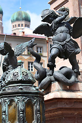 Image showing Putto Statue on the Marienplatz in Munich, German