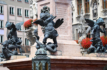 Image showing Putto Statue on the Marienplatz in Munich, German