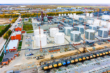 Image showing Aerial view on oil refinery plant. Tyumen. Russia