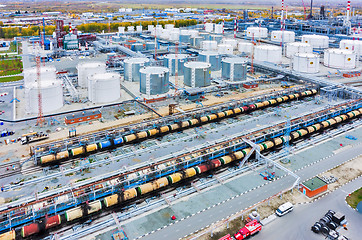 Image showing Aerial view on oil refinery plant. Tyumen. Russia