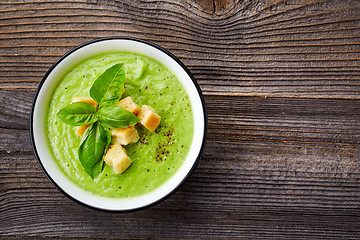 Image showing broccoli and green peas soup