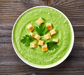 Image showing broccoli and green peas soup