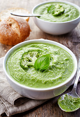 Image showing broccoli and green peas soup