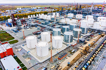 Image showing Aerial view on oil refinery plant. Tyumen. Russia