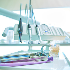 Image showing Closeup of a modern dentist tools