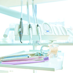 Image showing Closeup of a modern dentist tools