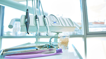 Image showing Closeup of a modern dentist tools