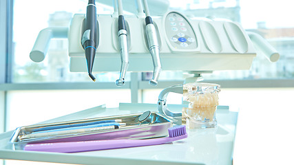 Image showing Closeup of a modern dentist tools