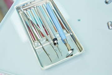 Image showing Closeup of a modern dentist tools