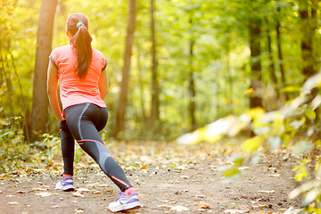 Image showing woman doing stretching exercise