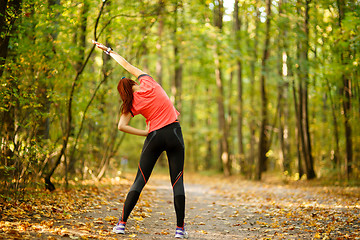 Image showing woman exercising in park