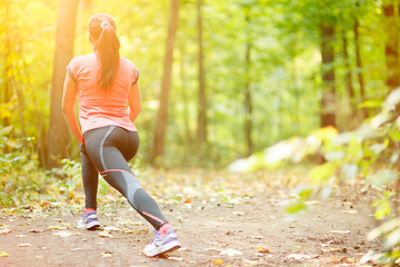 Image showing woman doing stretching exercise