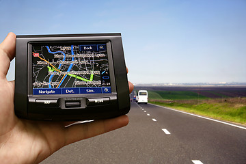 Image showing gps in a man hand
