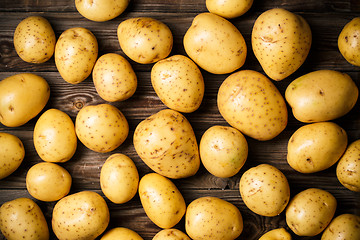 Image showing potatoes on wooden background