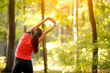 Image showing woman exercising in park