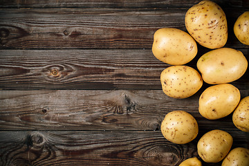 Image showing Bunch of potatoes, close up 