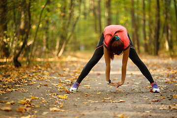 Image showing woman doing stretching exercise