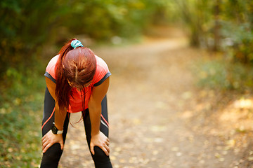 Image showing tired woman after sport