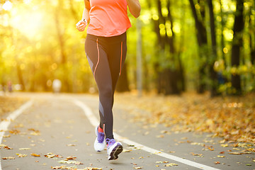 Image showing Woman exercise, shoes closeup