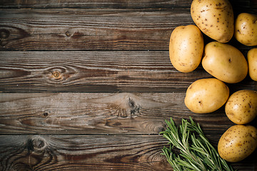 Image showing Bunch of potatoes, close up 