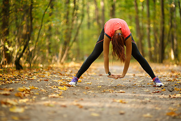 Image showing woman doing stretching exercise