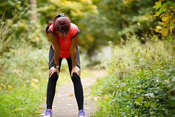 Image showing tired woman after sport