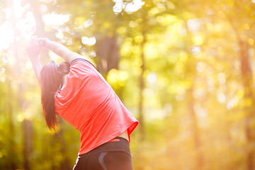 Image showing woman exercising in park