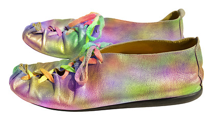 Image showing Ladies fun rainbow shoes