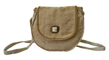 Image showing Handmade flax handbag