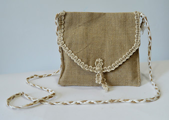 Image showing Handmade flax purse