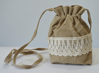 Image showing Handmade flax purse