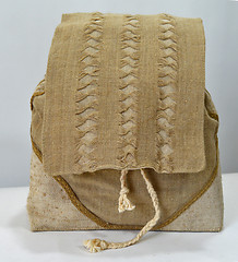 Image showing Handmade flax backpack