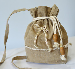 Image showing Handmade flax purse