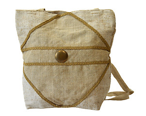 Image showing Handmade flax handbag