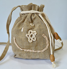 Image showing Handmade flax purse