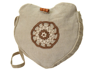 Image showing Handmade flax handbag