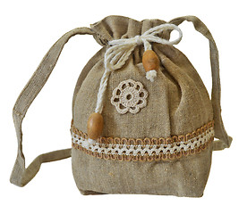 Image showing Handmade flax purse