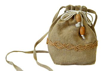 Image showing Handmade flax purse