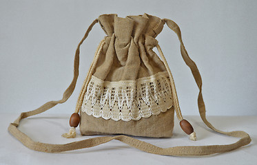 Image showing Handmade flax purse