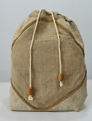 Image showing Handmade flax backpack