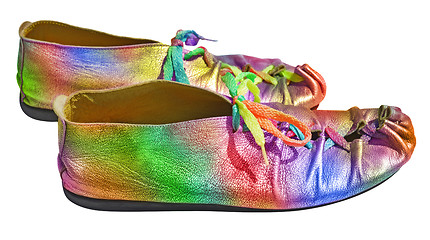 Image showing Ladies fun rainbow shoes