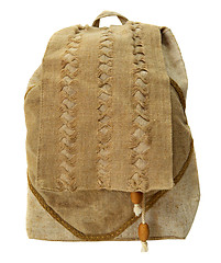 Image showing Handmade flax backpack