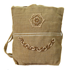 Image showing Handmade flax handbag