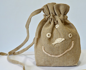 Image showing Handmade flax purse