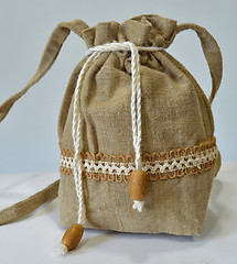 Image showing Handmade flax purse