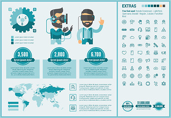 Image showing Virtual Reality flat design Infographic Template